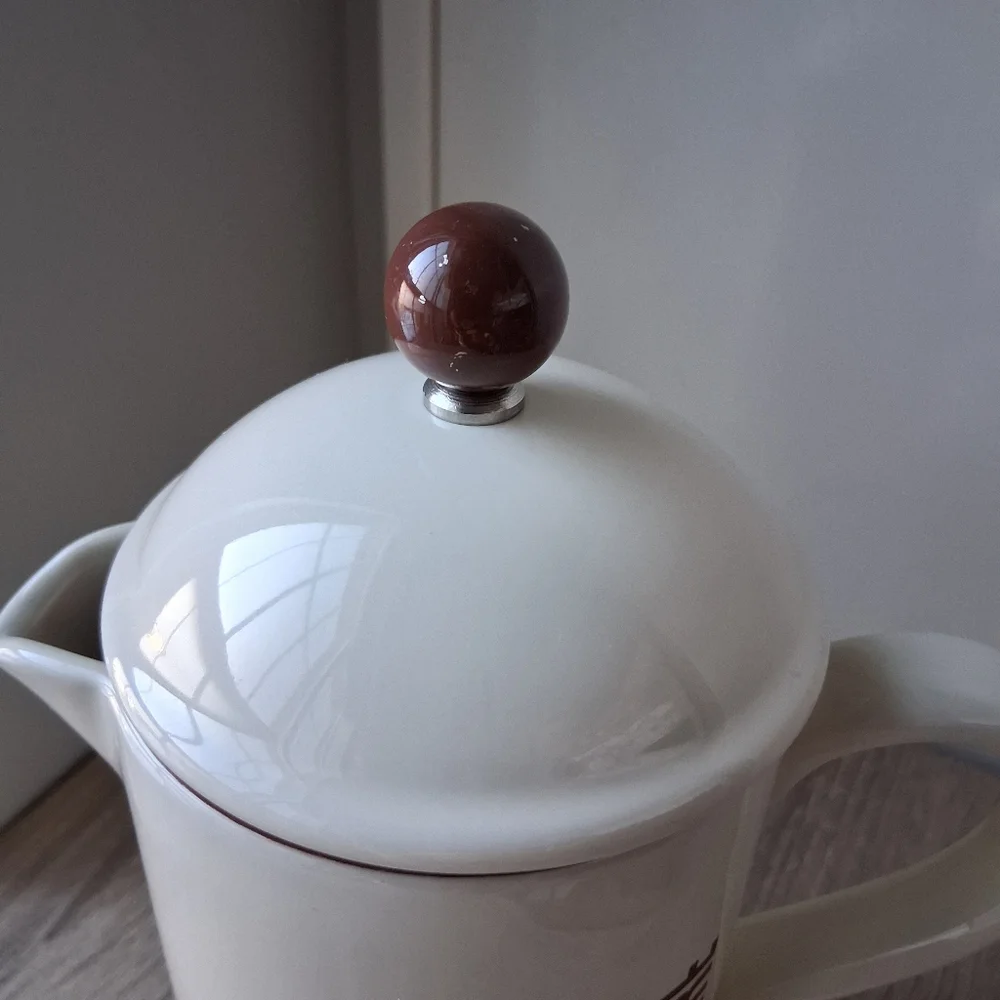 🌷 Crate & Barrel La Chocolatèrie Ceramic / Stoneware Hot Chocolate French Press